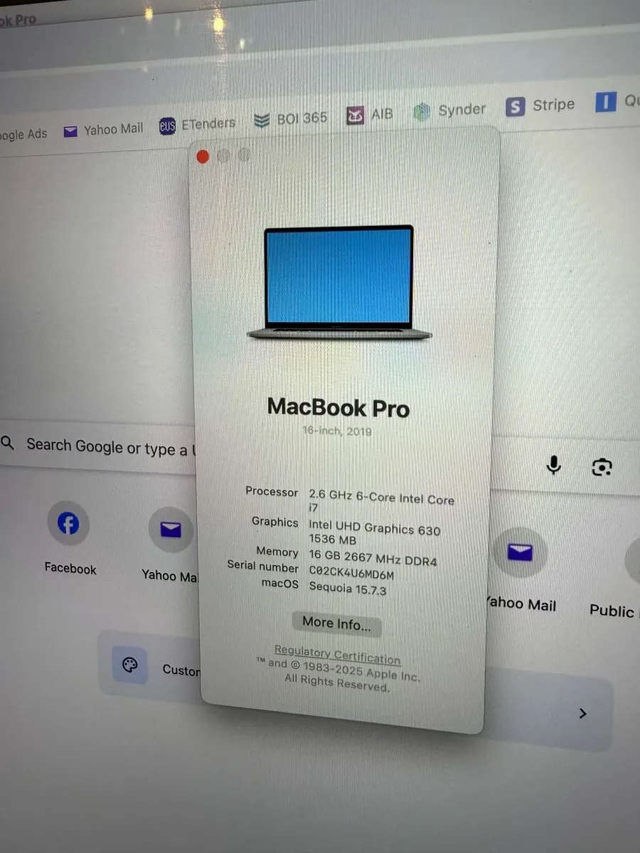 Apple MacBook Pro 16inch 2019 Touch Bar - Image 3