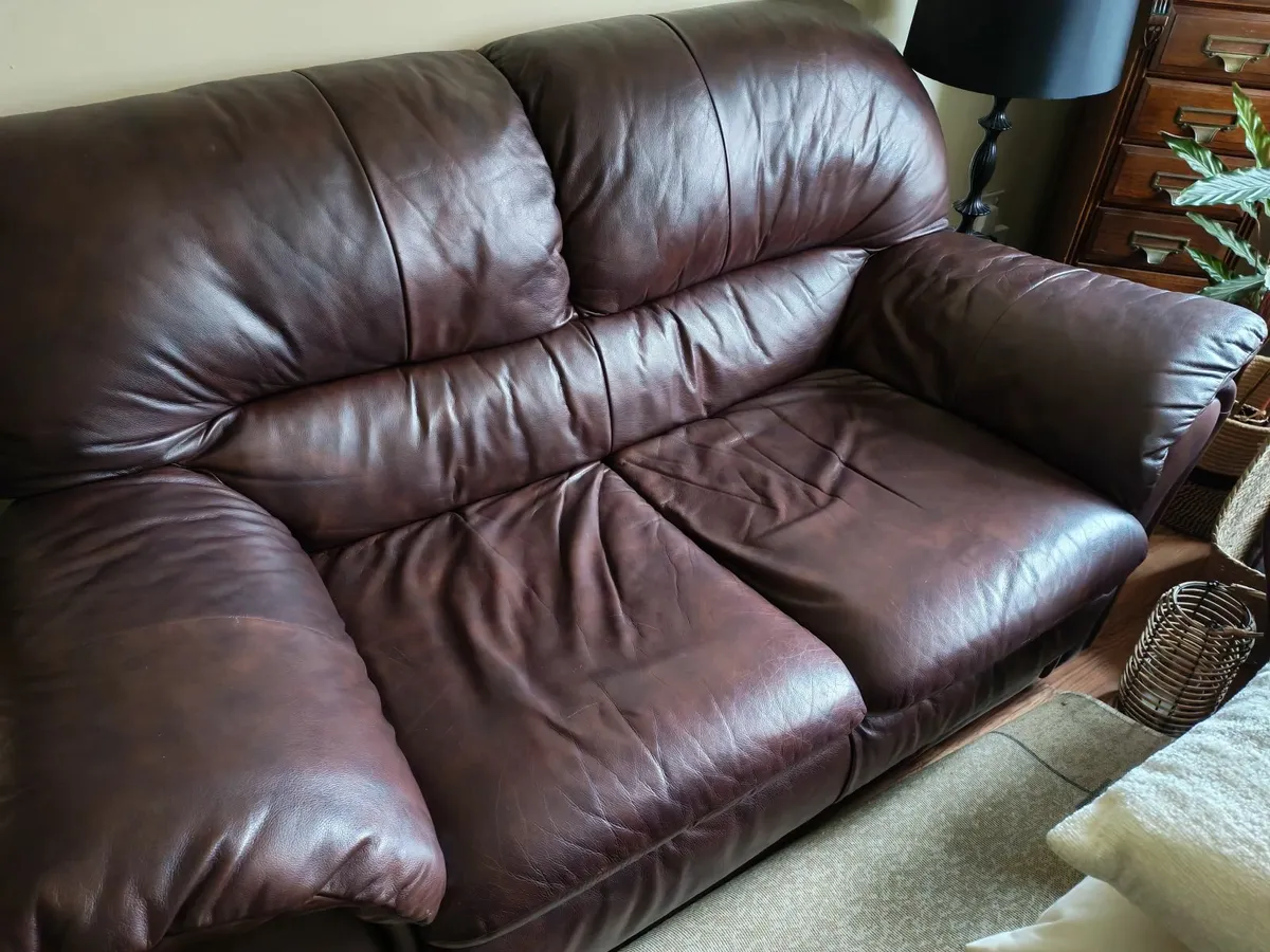 3 & 2 Seater Leather Sofas - Image 4