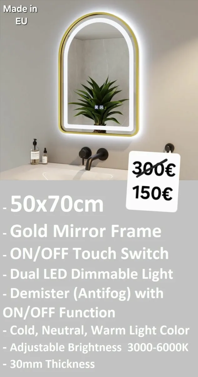 LED Bathroom Mirror 50x70cm - Image 1
