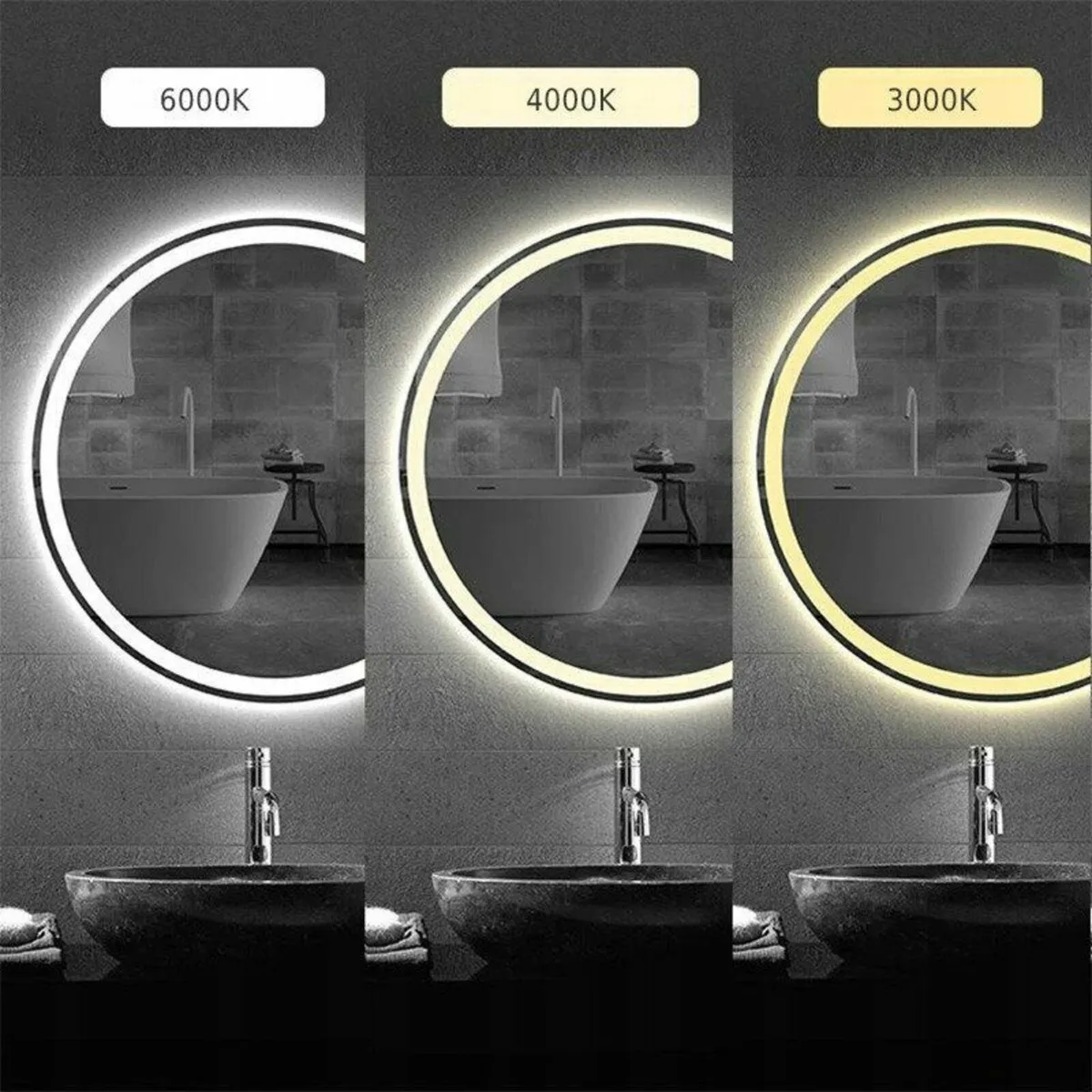 LED Bathroom Mirror Oval Egg Shape - Image 4