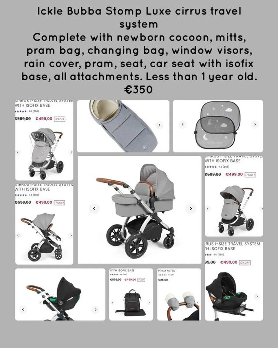 Ickle Bubba Stomp Luxe Cirrus travel system - Image 1