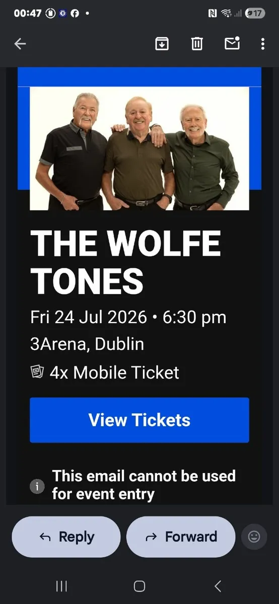 Concert Tickets The Wolfe Tones - Image 1