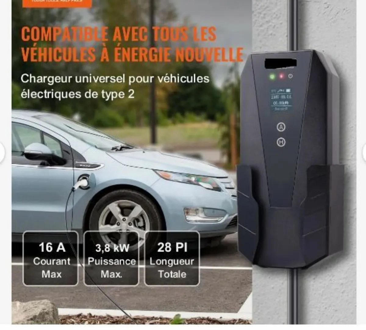 Portable EV Charger Type 2, 16A 3.7 kW - Image 2