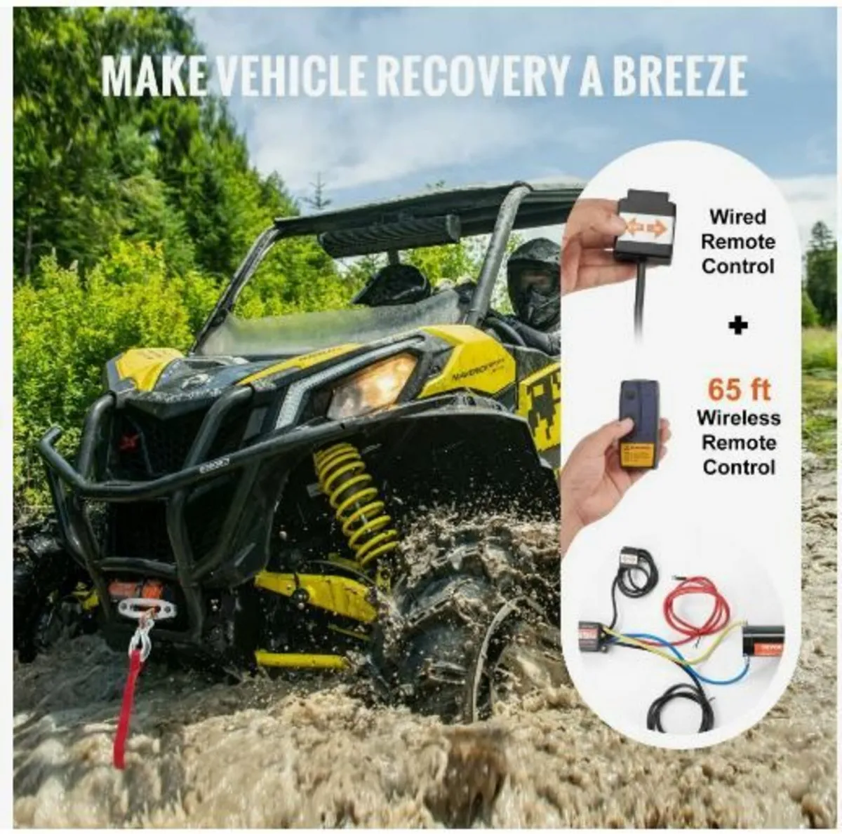 Electric Winch ATV UTV 2041.2 kg - Image 2