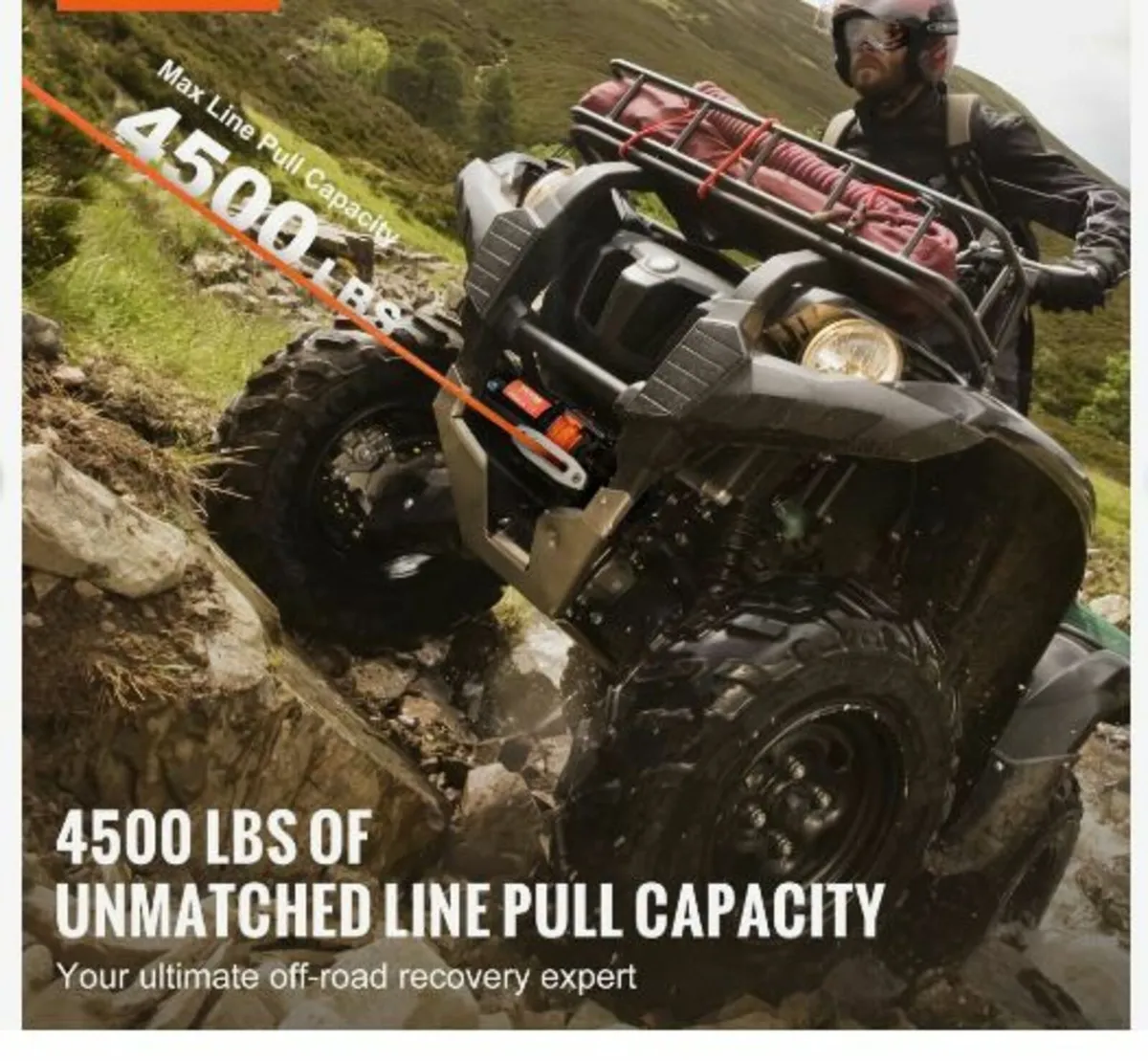 Electric Winch ATV UTV 2041.2 kg - Image 4