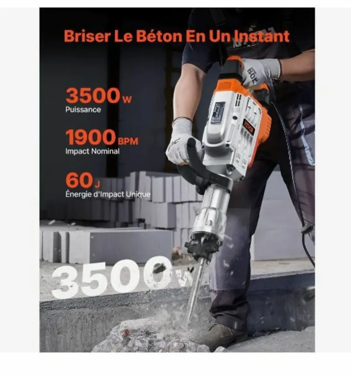 Demolition Jack Hammer, 3500W Jack Hammer - Image 2