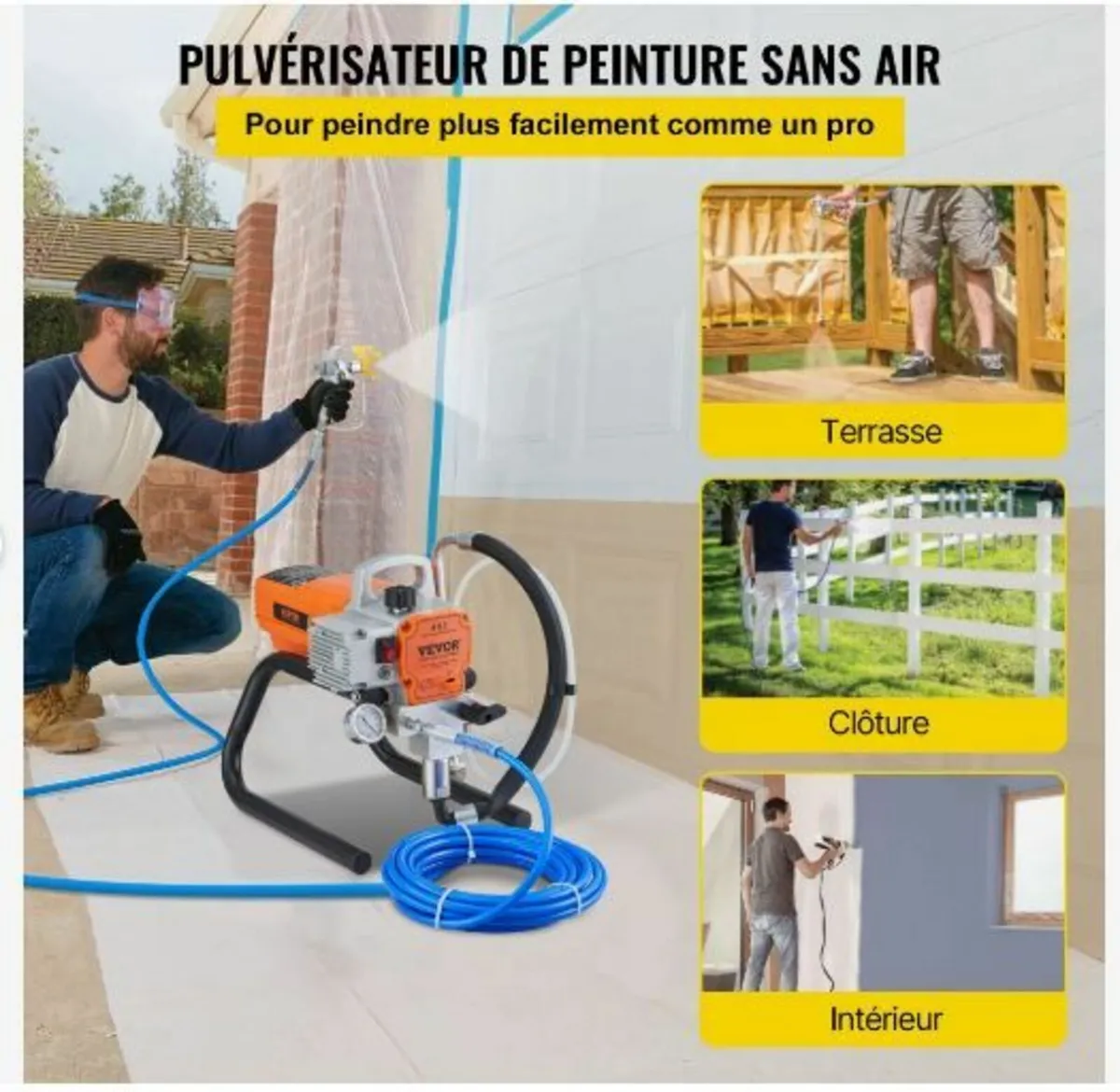 Pro Airless Wall Paint Sprayer, 1800W - Image 3