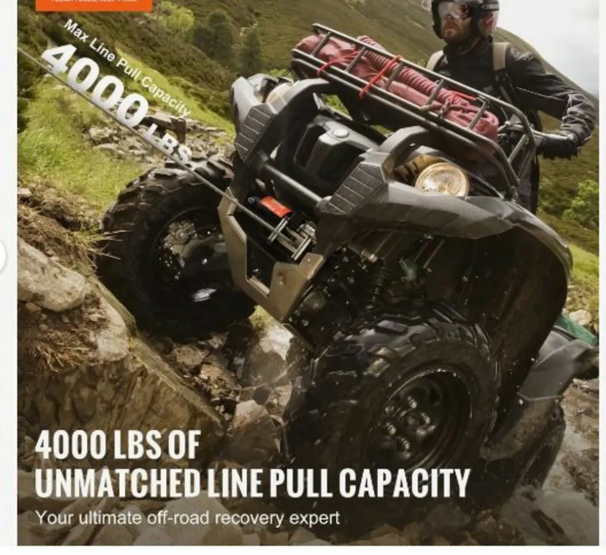 Electric Winch ATV UTV 1814.4 kg Steel - Image 2