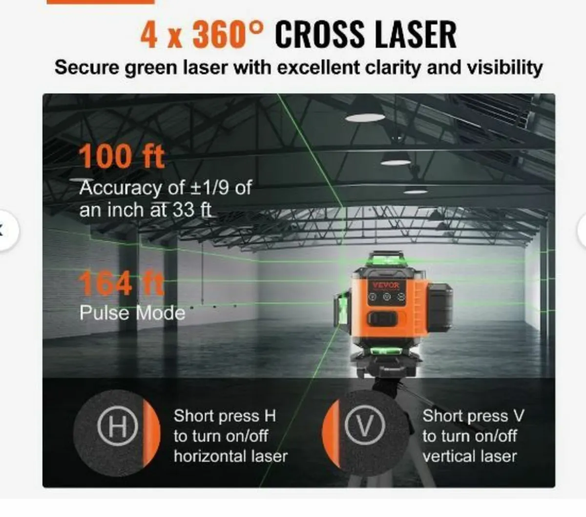 Laser Level 3048 cm Green Cross Line - Image 3