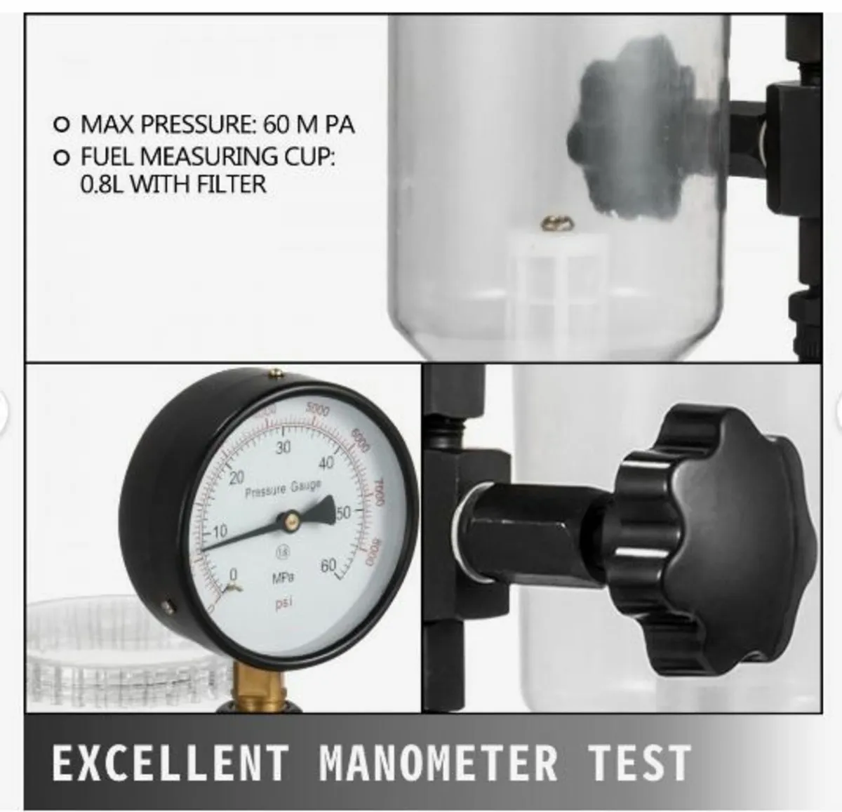 600 Bar Injector Tester 0.8L Fuel Pressure - Image 3