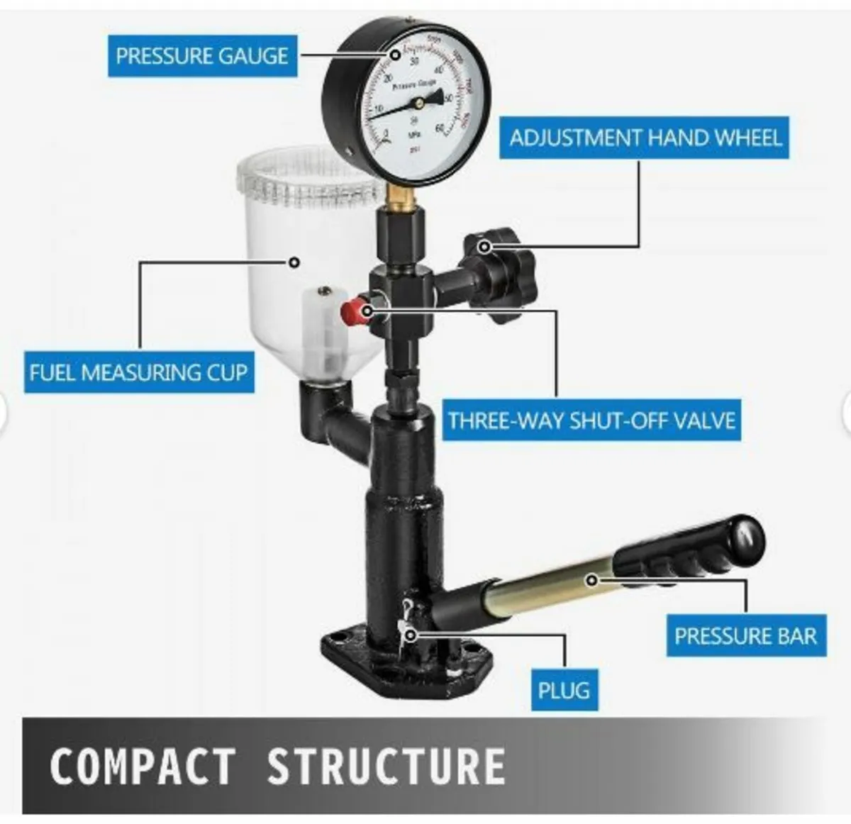 600 Bar Injector Tester 0.8L Fuel Pressure - Image 4