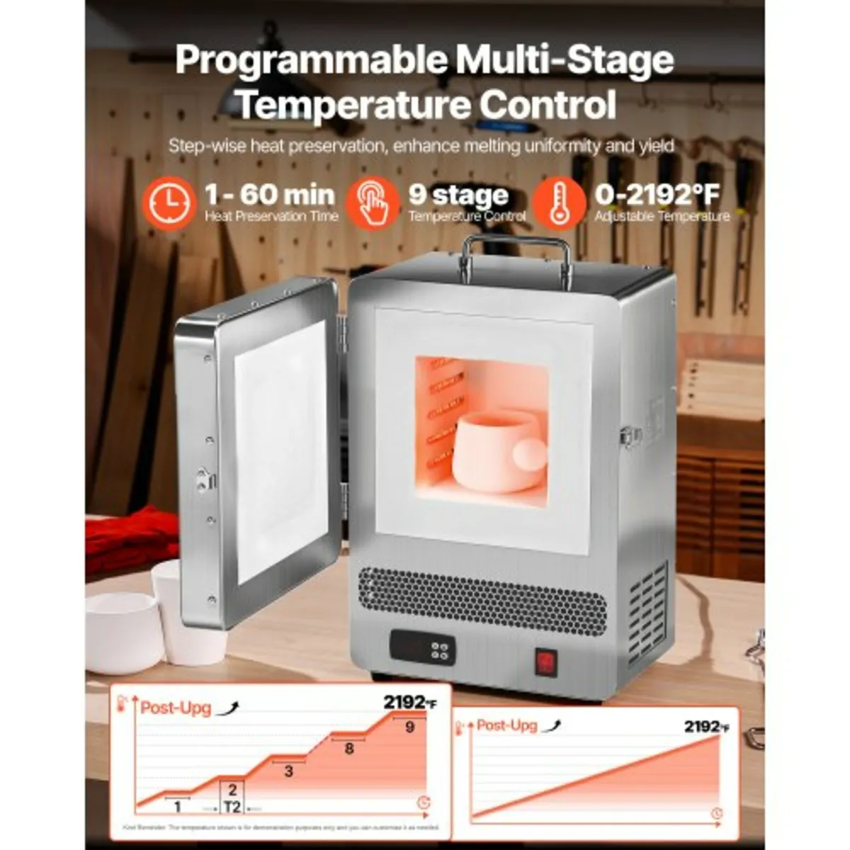 Tabletop Kiln Melter, 1500W Powerful Electric Kiln - Image 2