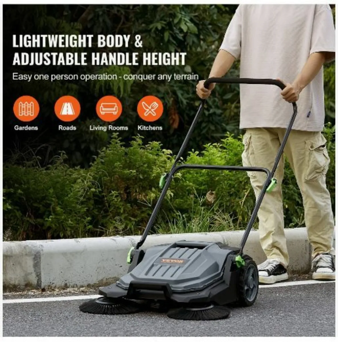 Walk-behind Hand Push Floor Sweeper, 65 cm - Image 4