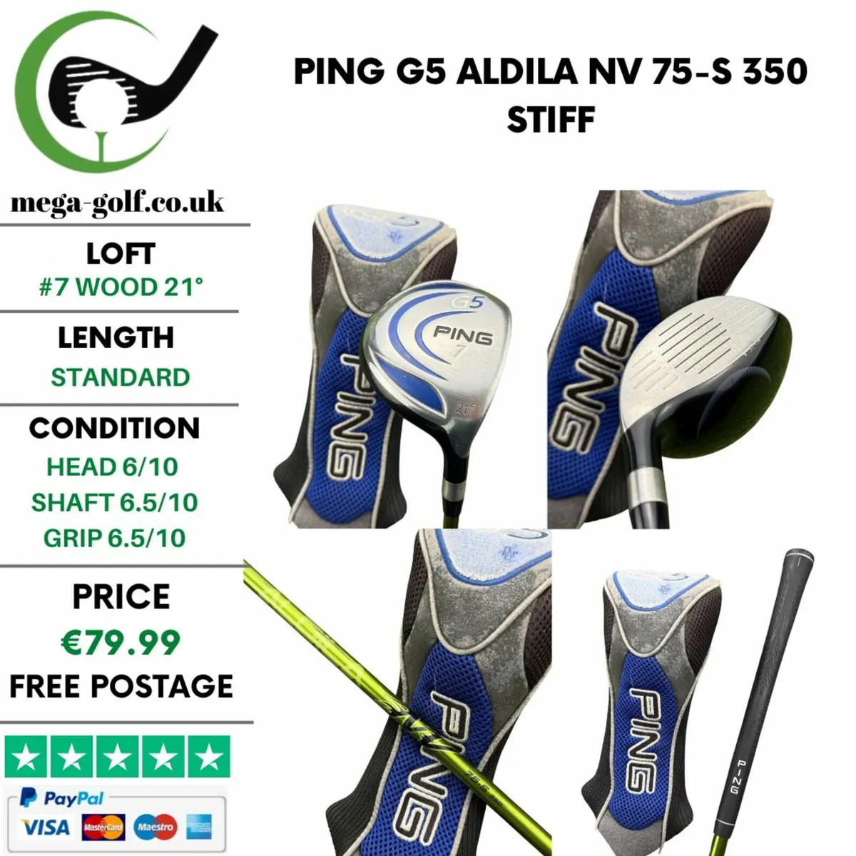Ping G5 #7 Wood 21° / Aldila NV 75-S 350 Stiff - Image 1