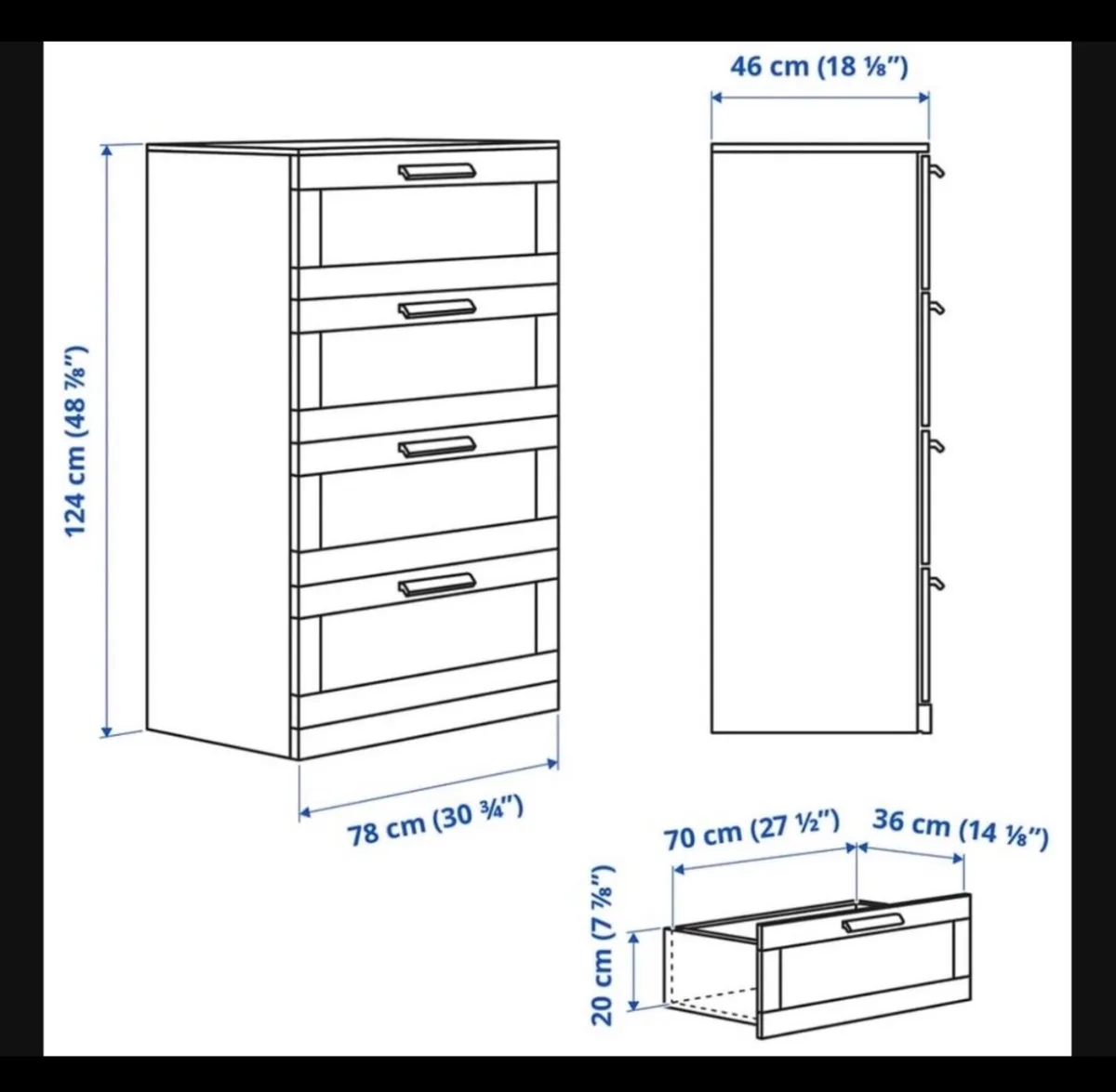Chest of 4 drawers (Ikea BRIMNES) - Image 4