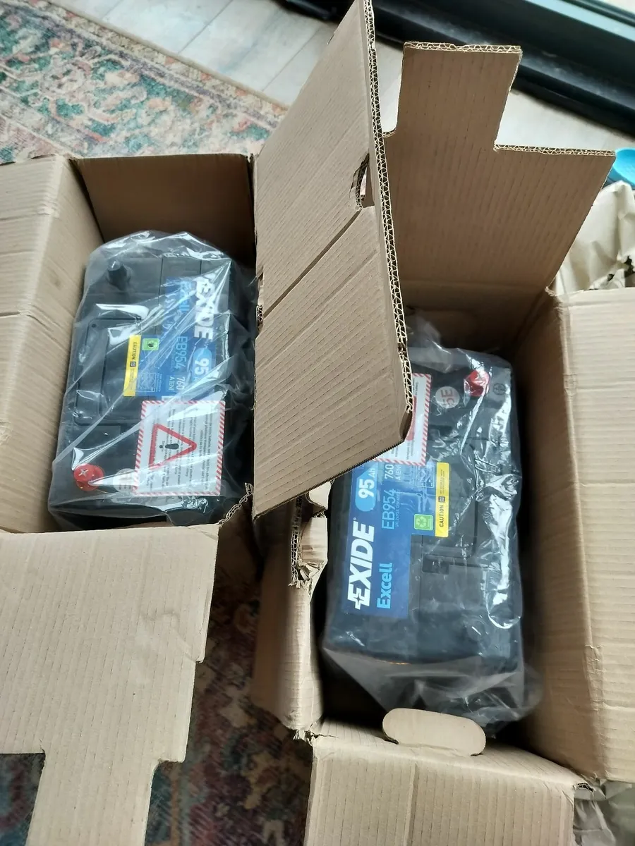 2 x 12v Exide Excell  95ah 760 Batteries - Image 3