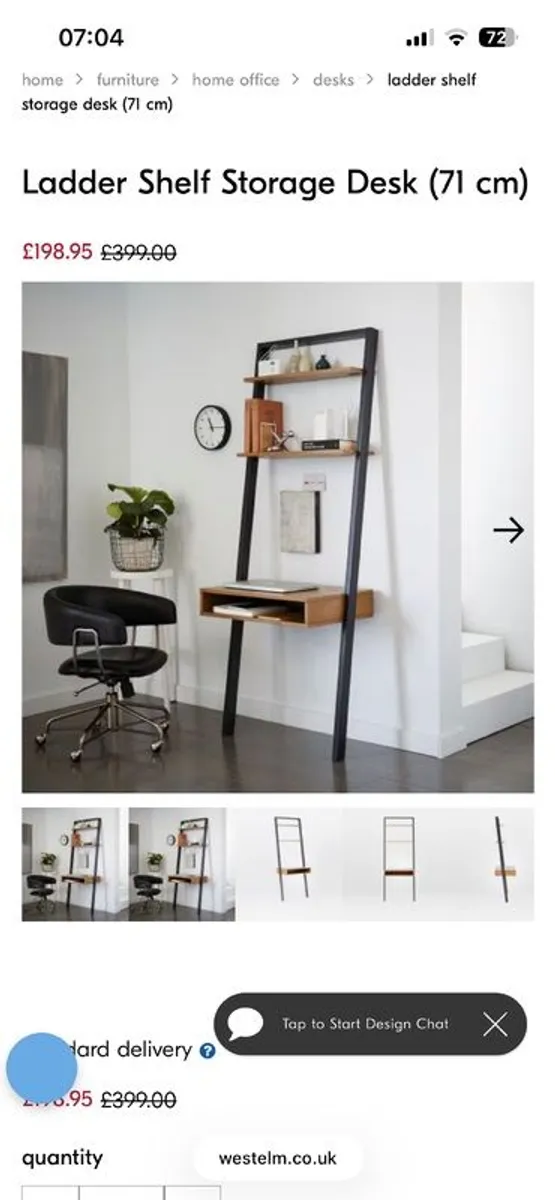 West Elm ladder shelf desk - Image 1