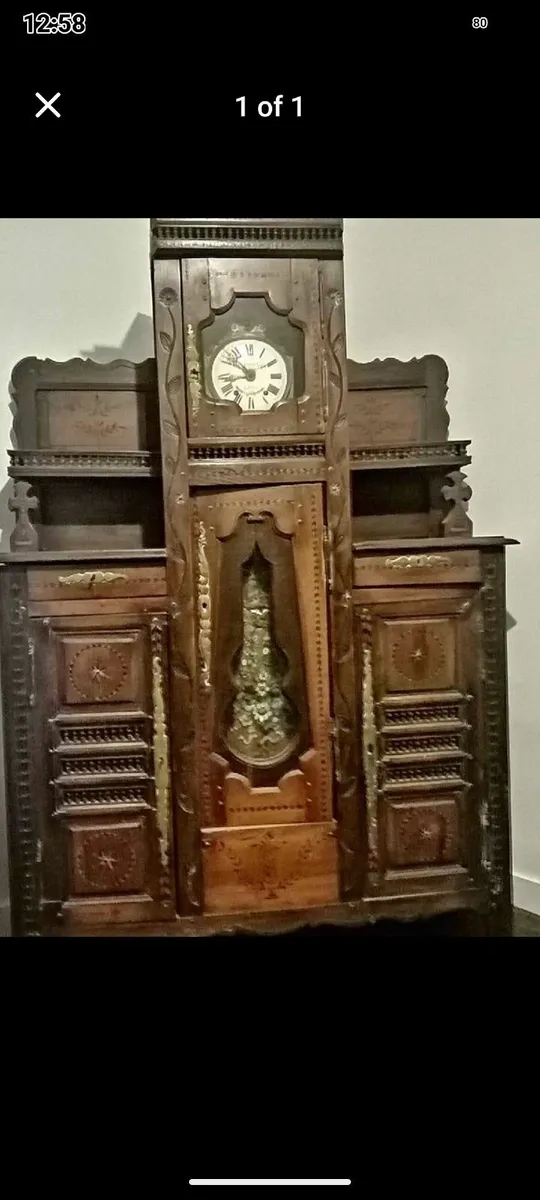 Antique wardrobes,father clock and bed - Image 3