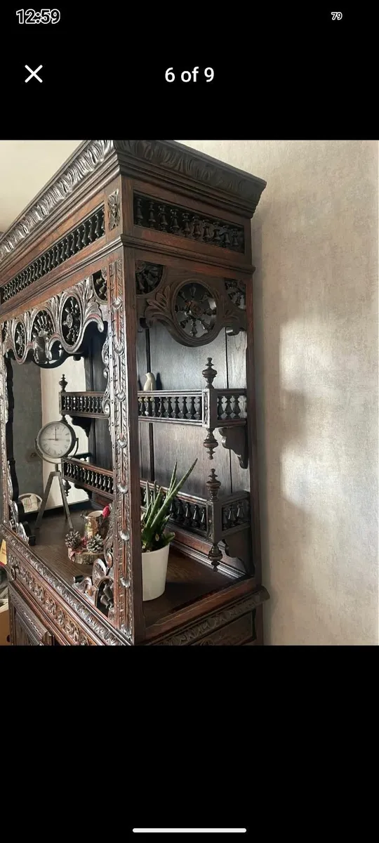 Antique wardrobes,father clock and bed - Image 4