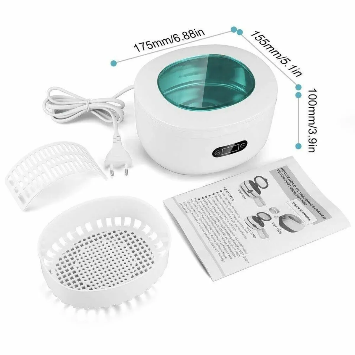 750ml Ultrasonic Cleaning Machine Digital Timer - Image 3