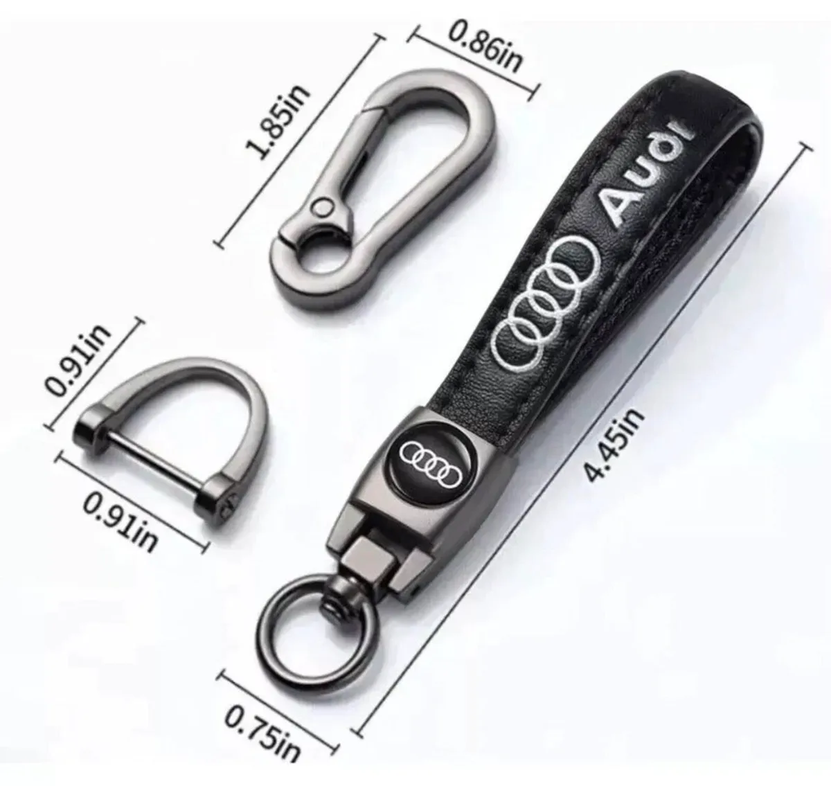 Keyring Audi Key Fob Key Ring PU Leather NEW - Image 1