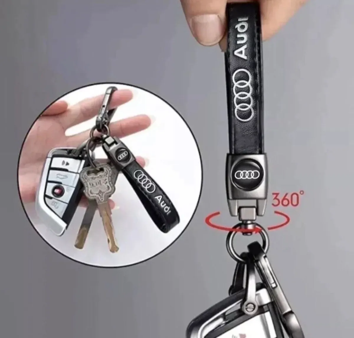Keyring Audi Key Fob Key Ring PU Leather NEW - Image 2