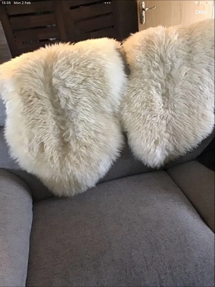 100% Authentic Sheepskin Rug x 2 - Image 1