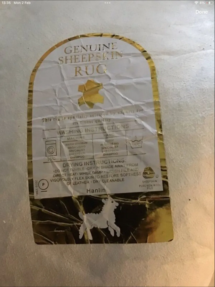 100% Authentic Sheepskin Rug x 2 - Image 2