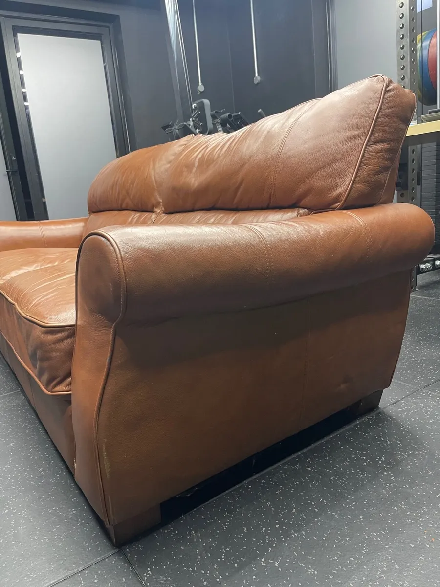 Furniture Brown Leather Couch - Image 2