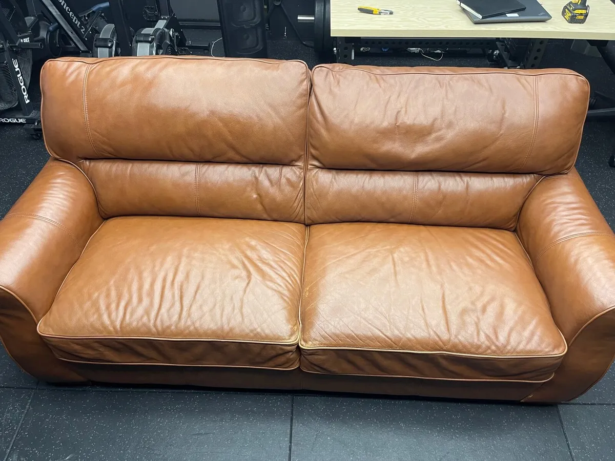 Furniture Brown Leather Couch - Image 4
