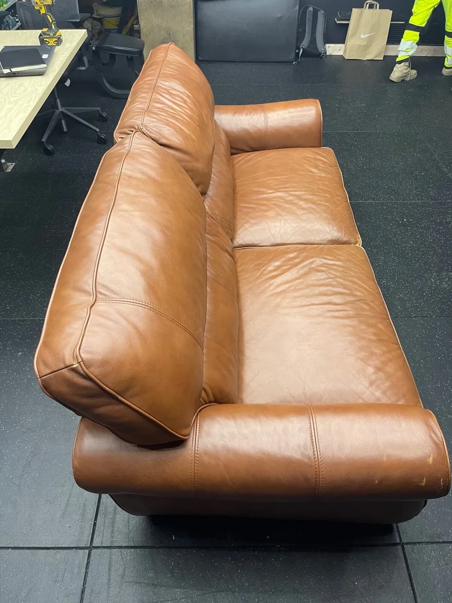 Furniture Brown Leather Couch - Image 3