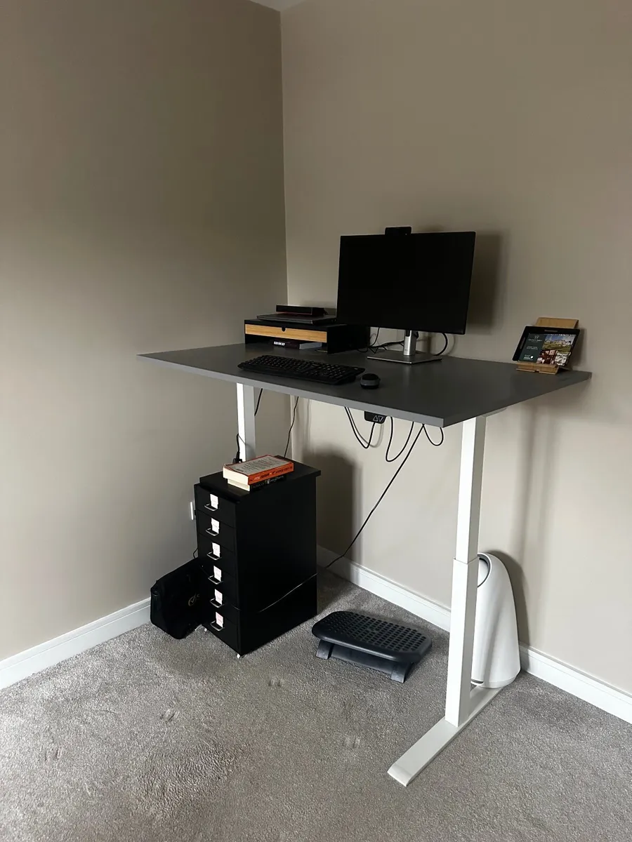 IKEA RODULF Electric Sit/Stand Desk – Grey/White - Image 1