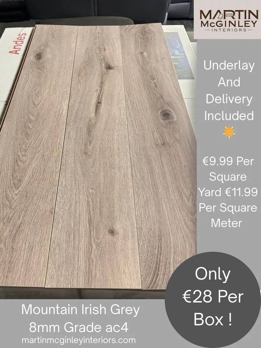 New Mountain Grey 8mm Laminated Flooring - Image 1