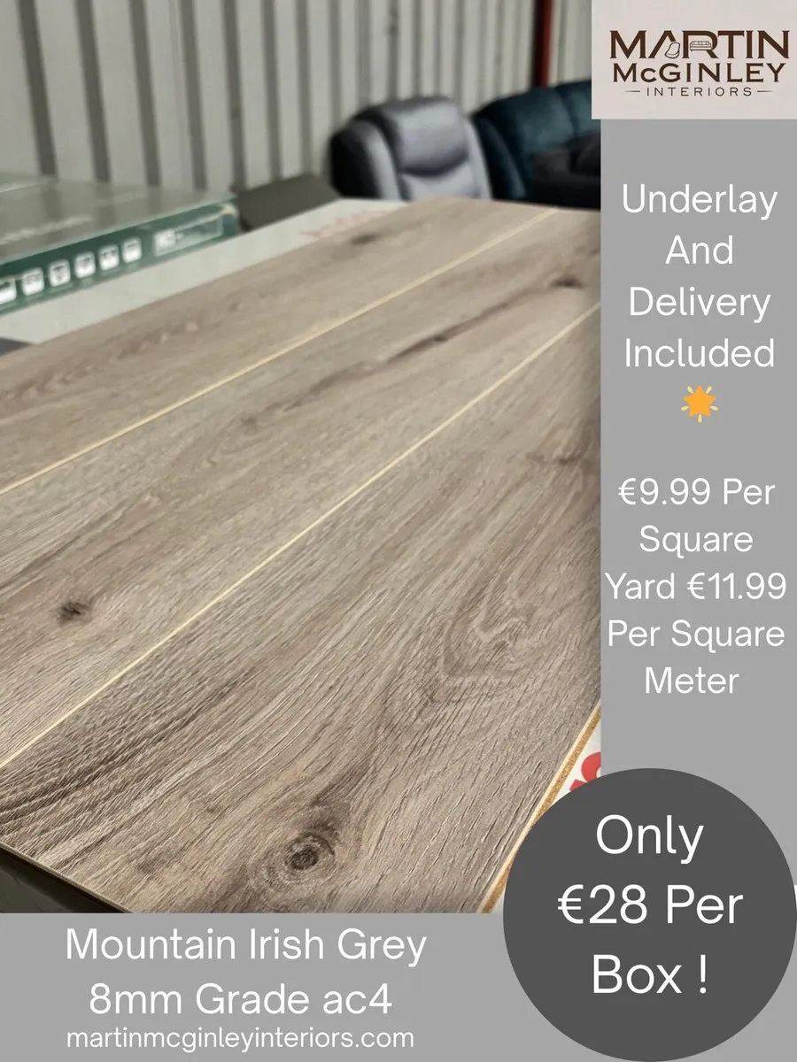 New 8mm Mountain Grey Laminated Flooring - Image 3