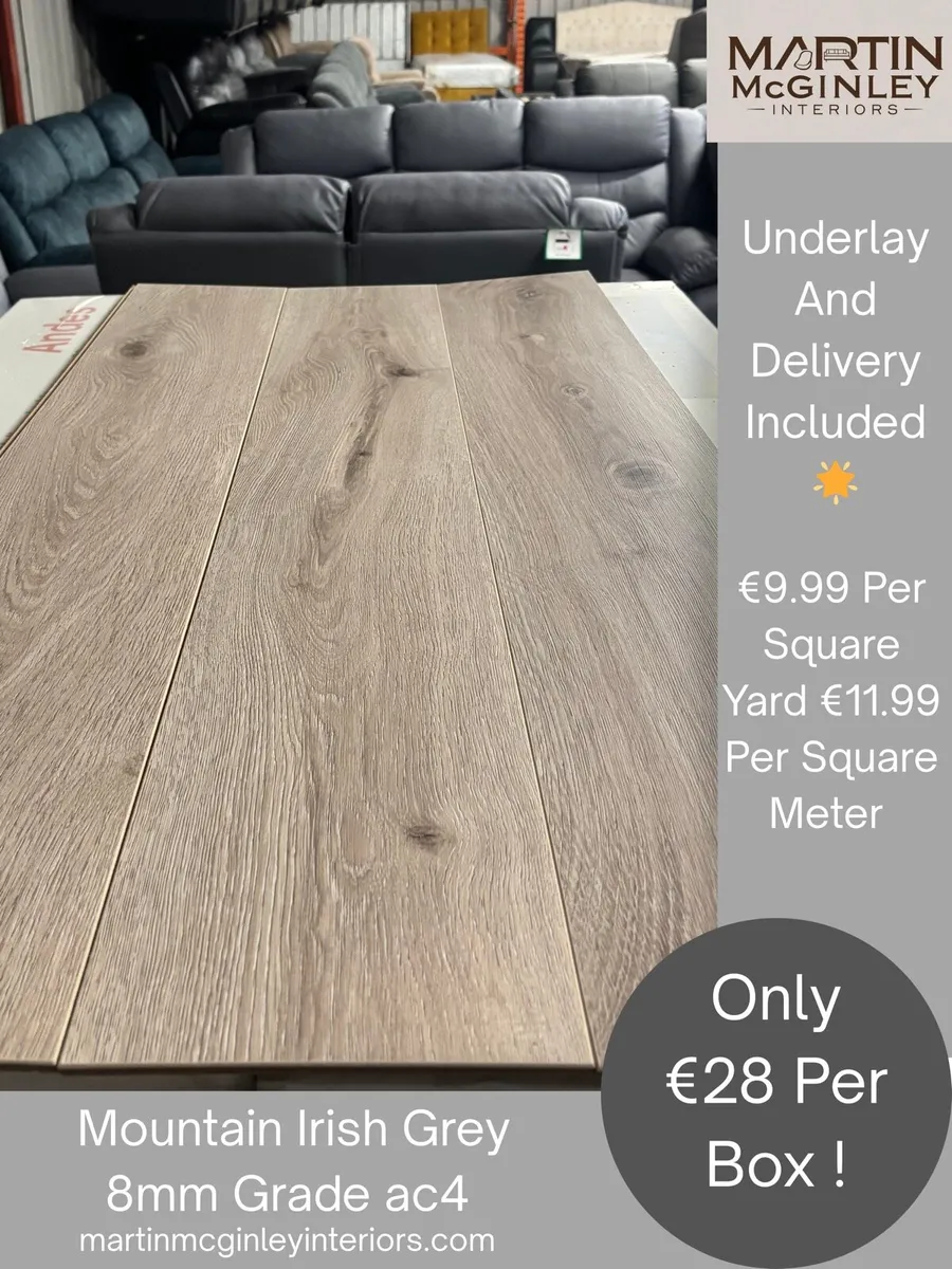 New 8mm Mountain Grey Laminated Flooring - Image 4