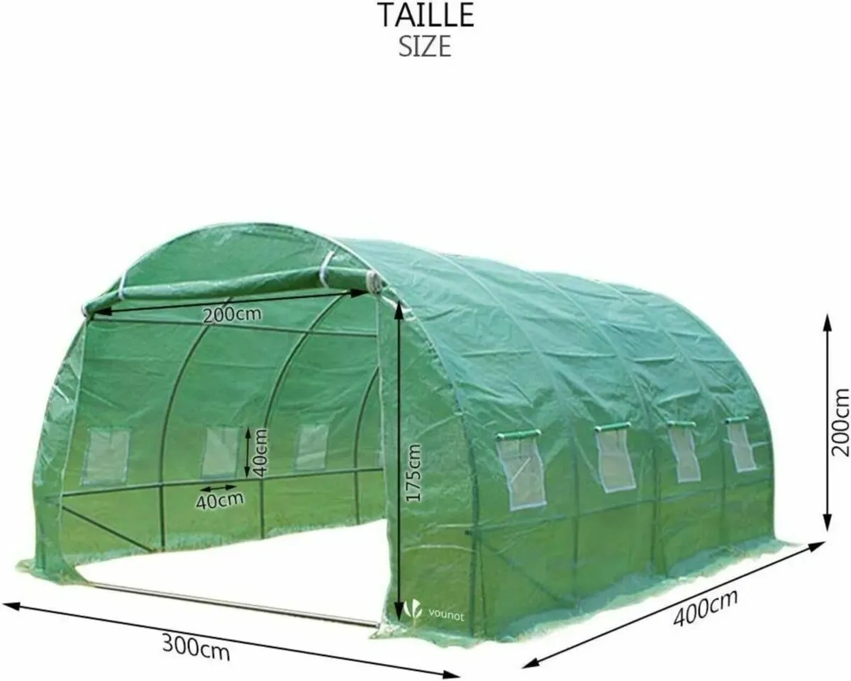 Polytunnel Greenhouse 4x3x2m 12m² Walk-In - Image 1