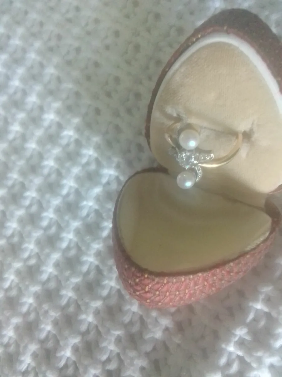 Victorian 18ct diamond & pearl twist ring L - Image 3