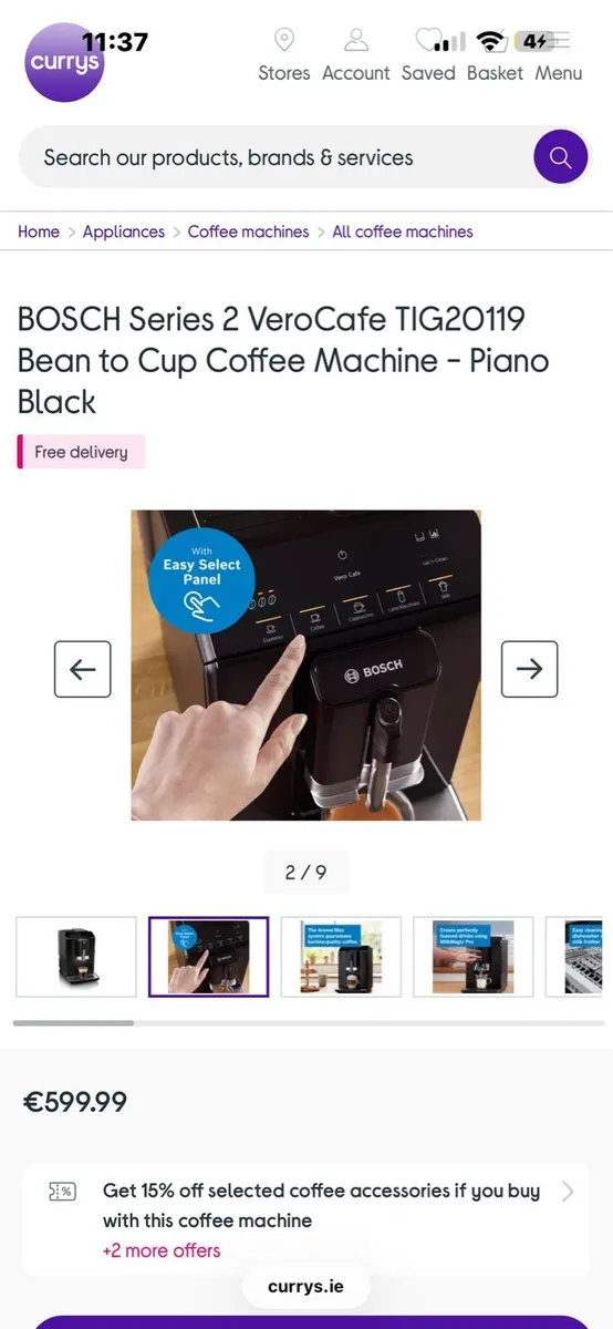 Bosch Bean to Cup Coffee Machine - Image 4