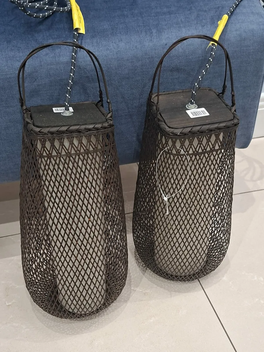 Pair of Unusual Ceiling Pendant Lights - Image 1