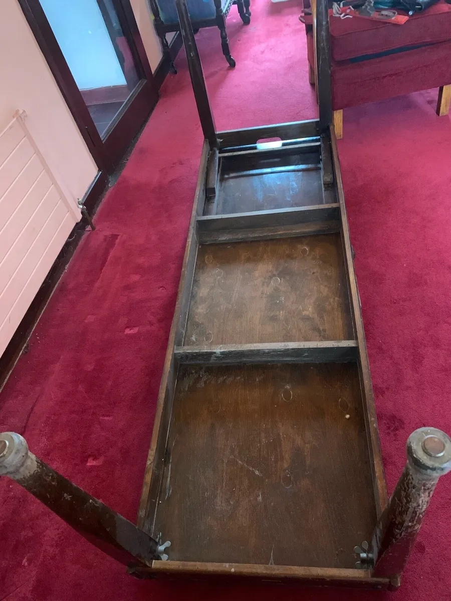 Medical examination couch wooden antique - Image 4