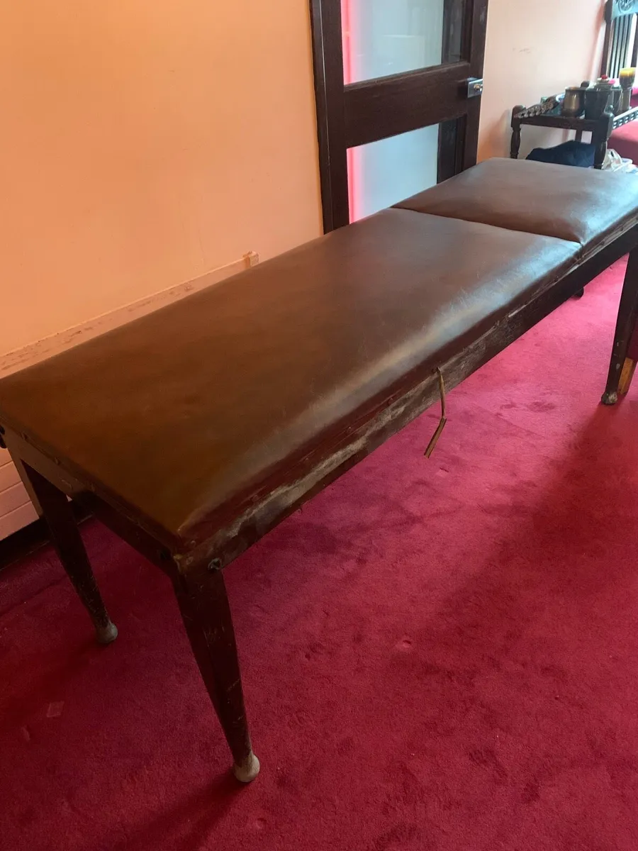 Medical examination couch wooden antique - Image 2