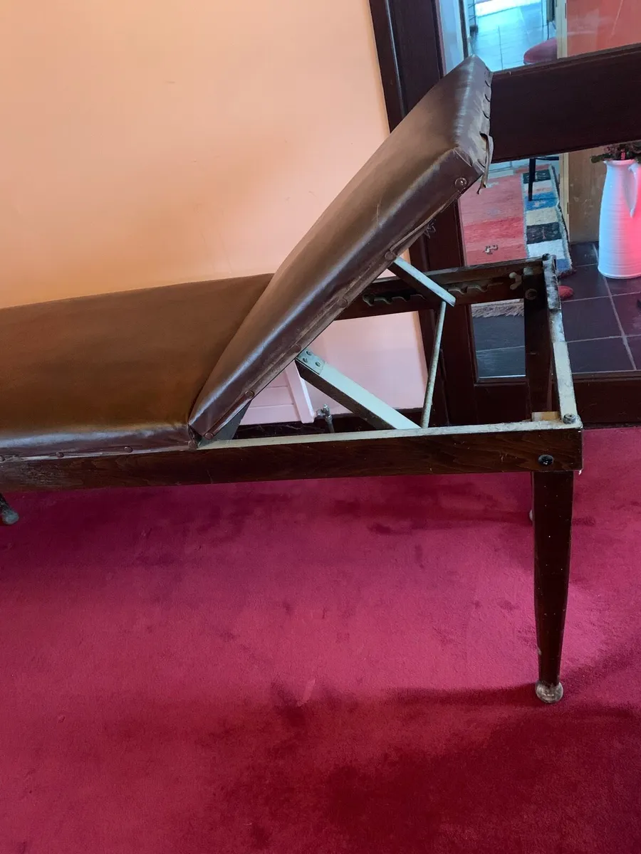 Medical examination couch wooden antique - Image 3