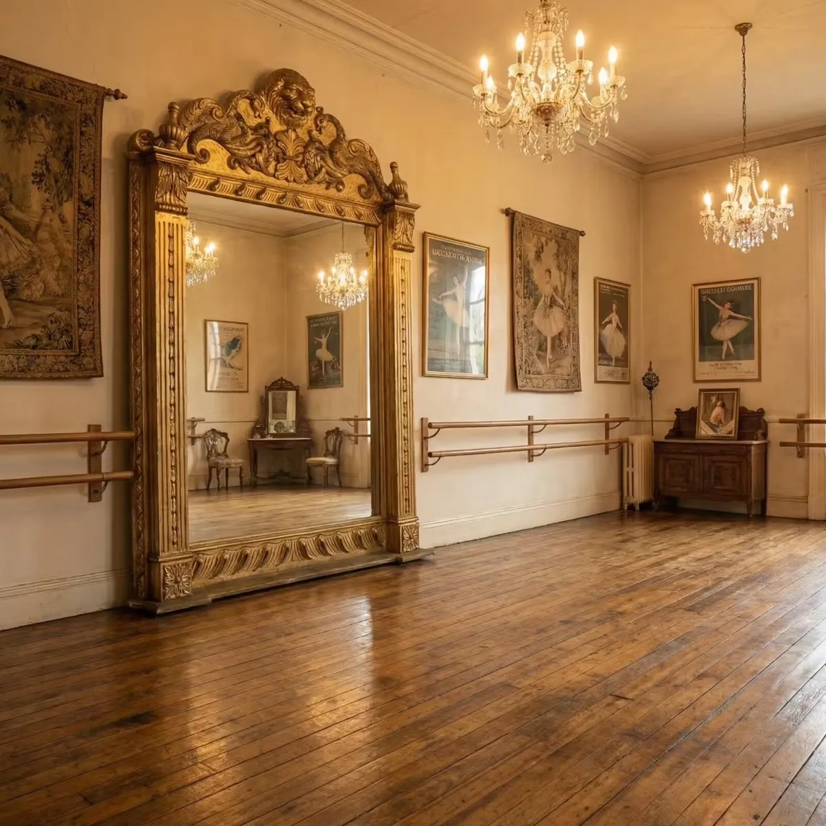 Massive lions head mirror