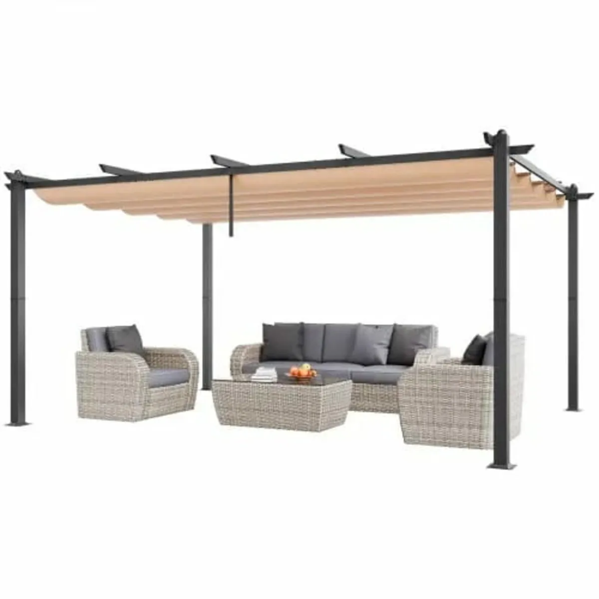 12'x16' Outdoor Retractable Pergola with Sun Shade - Image 1