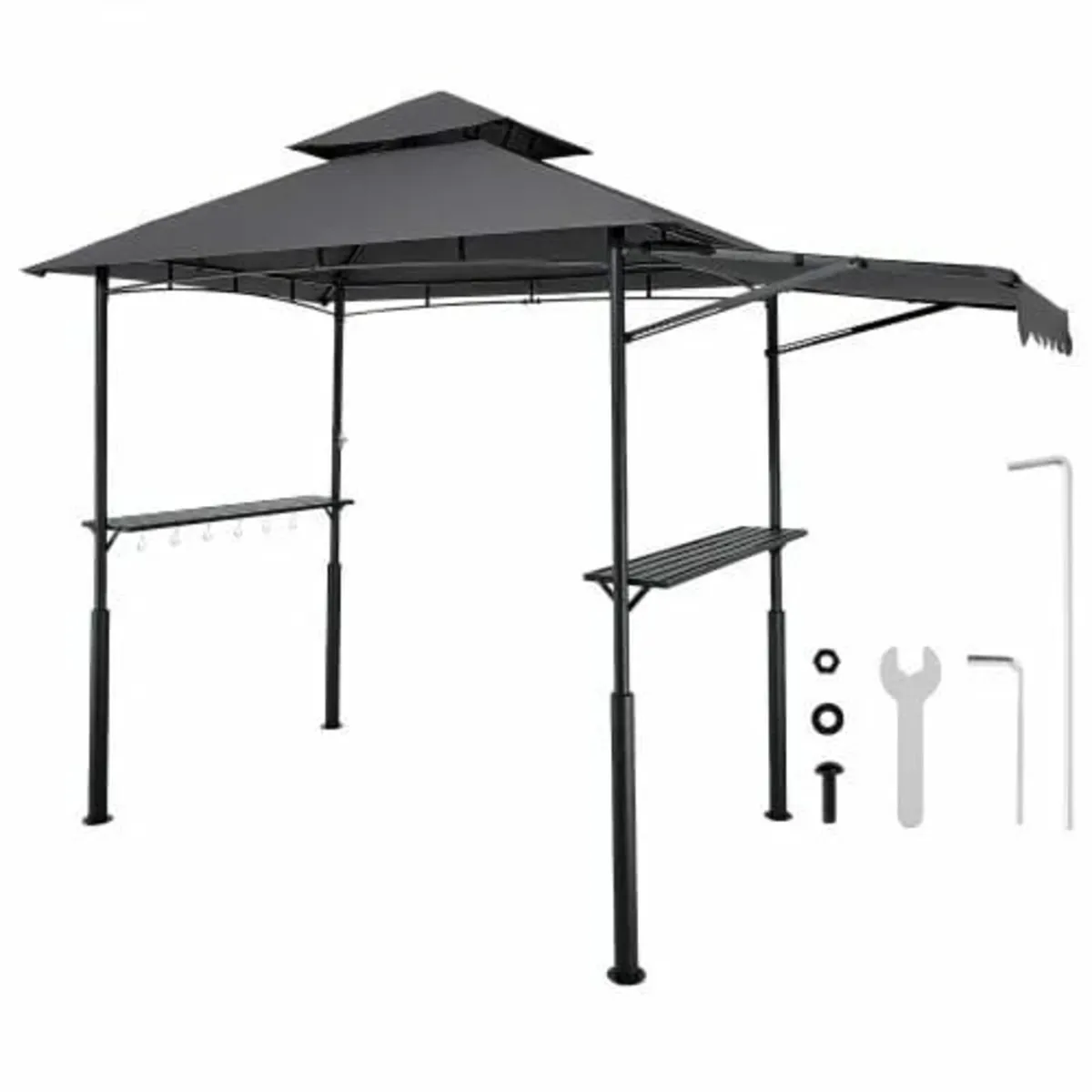 Grill Gazebo, 2.43 x 1.5 m Double-Tiered Top, BBQ - Image 1