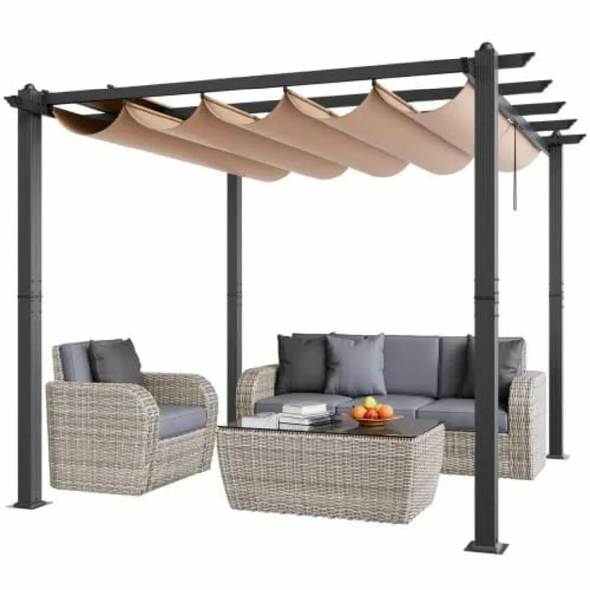10'x10' Outdoor Retractable Pergola with Sun Shade - Image 1