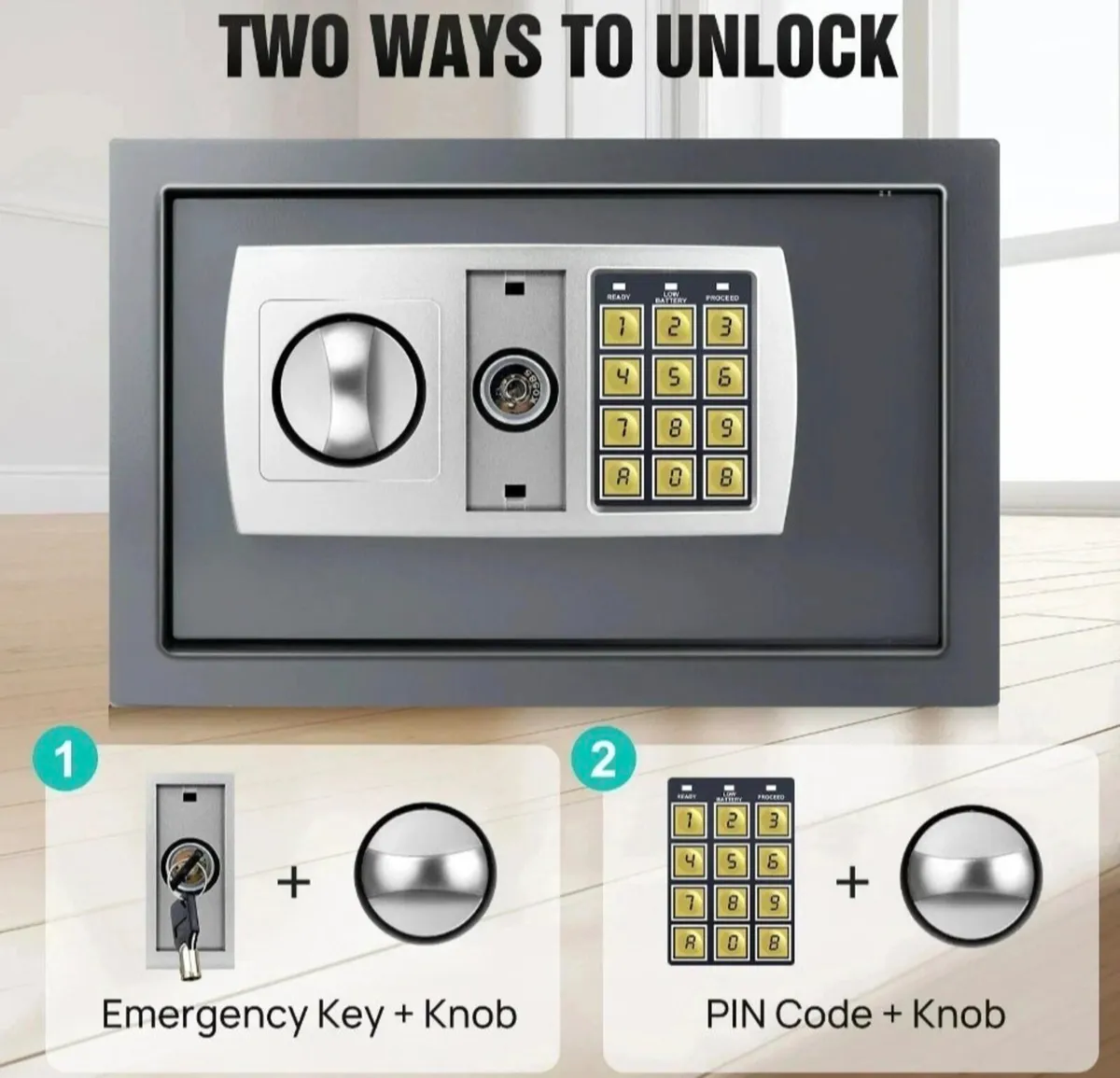 8.5L Secure Digital Steel Safe 31x20x20cm NEW - Image 3