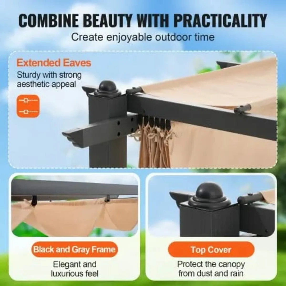 Grill Gazebo, 2.43 x 1.5 m Reinforced Outdoor BBQ - Image 4