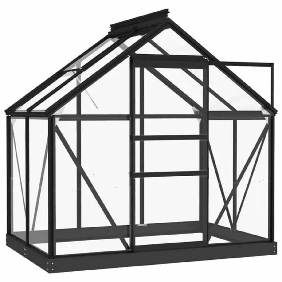 Glass Greenhouse Anthracite 155x103x191 cm Alumini - Image 3