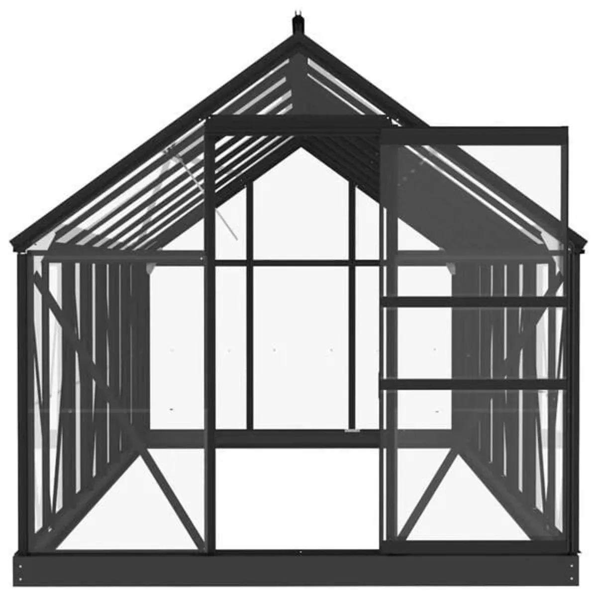 Glass Greenhouse Anthracite 155x395.5x191 cm Alumi - Image 4